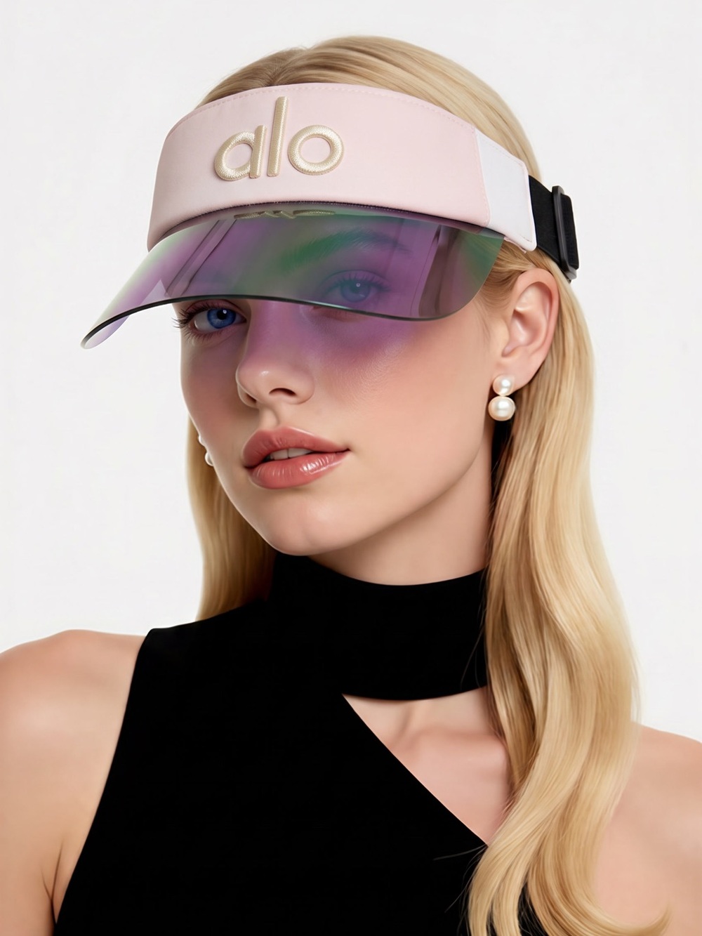 ALO Yoga White Visor with Iridescent Brim - Picture 9 of 16